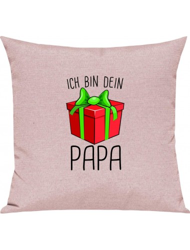 Kinder Kissen, Ich bin dein Geschenk Papa Weihnachten Geburtstag, Kuschelkissen Couch Deko, Farbe rosa