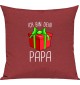 Kinder Kissen, Ich bin dein Geschenk Papa Weihnachten Geburtstag, Kuschelkissen Couch Deko, Farbe rot
