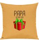 Kinder Kissen, Papa ich bin dein Geschenk Weihnachten Geburtstag, Kuschelkissen Couch Deko, Farbe gelb