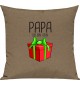 Kinder Kissen, Papa ich bin dein Geschenk Weihnachten Geburtstag, Kuschelkissen Couch Deko, Farbe hellbraun