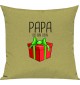Kinder Kissen, Papa ich bin dein Geschenk Weihnachten Geburtstag, Kuschelkissen Couch Deko, Farbe hellgruen