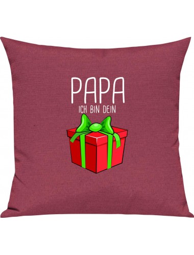 Kinder Kissen, Papa ich bin dein Geschenk Weihnachten Geburtstag, Kuschelkissen Couch Deko, Farbe pink