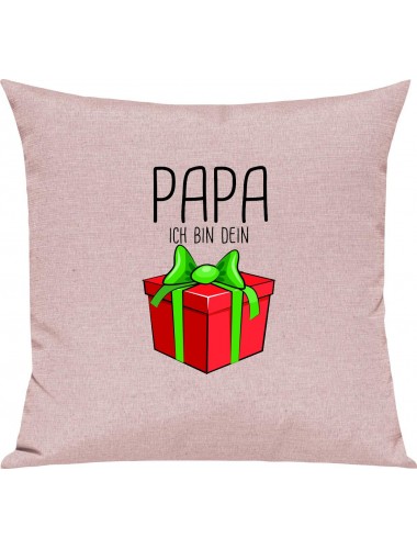 Kinder Kissen, Papa ich bin dein Geschenk Weihnachten Geburtstag, Kuschelkissen Couch Deko, Farbe rosa