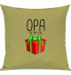 Kinder Kissen, Opa ich bin dein Geschenk Weihnachten Geburtstag, Kuschelkissen Couch Deko, Farbe hellgruen