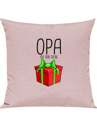 Kinder Kissen, Opa ich bin dein Geschenk Weihnachten Geburtstag, Kuschelkissen Couch Deko, Farbe rosa