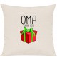 Kinder Kissen, Oma ich bin dein Geschenk Weihnachten Geburtstag, Kuschelkissen Couch Deko, Farbe creme