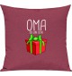 Kinder Kissen, Oma ich bin dein Geschenk Weihnachten Geburtstag, Kuschelkissen Couch Deko, Farbe pink
