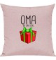 Kinder Kissen, Oma ich bin dein Geschenk Weihnachten Geburtstag, Kuschelkissen Couch Deko, Farbe rosa