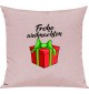 Kinder Kissen, Frohe Weihnachten Geschenk Merry Christmas, Kuschelkissen Couch Deko, Farbe rosa