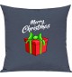 Kinder Kissen, Merry Christmas Geschenk Frohe Weihnachten, Kuschelkissen Couch Deko, Farbe blau