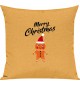 Kinder Kissen, Merry Christmas Lebkuchenmänchen Frohe Weihnachten, Kuschelkissen Couch Deko, Farbe gelb