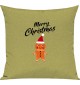 Kinder Kissen, Merry Christmas Lebkuchenmänchen Frohe Weihnachten, Kuschelkissen Couch Deko, Farbe hellgruen