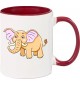 Kindertasse Tasse, Elefant Elephant Tiere Tier Natur, Tasse Kaffee Tee, burgundy