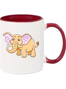 Kindertasse Tasse, Elefant Elephant Tiere Tier Natur, Tasse Kaffee Tee, burgundy