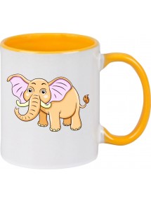 Kindertasse Tasse, Elefant Elephant Tiere Tier Natur, Tasse Kaffee Tee, gelb