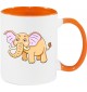 Kindertasse Tasse, Elefant Elephant Tiere Tier Natur, Tasse Kaffee Tee, orange