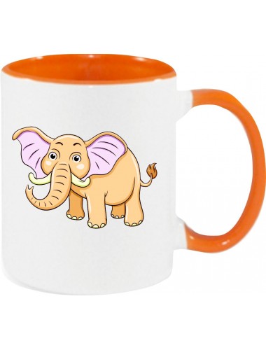 Kindertasse Tasse, Elefant Elephant Tiere Tier Natur, Tasse Kaffee Tee, orange