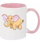 Kindertasse Tasse, Elefant Elephant Tiere Tier Natur, Tasse Kaffee Tee, rosa