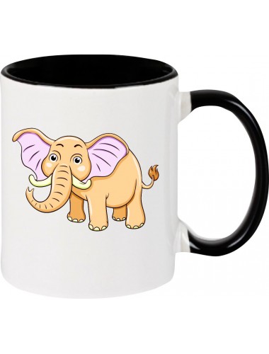 Kindertasse Tasse, Elefant Elephant Tiere Tier Natur, Tasse Kaffee Tee, schwarz