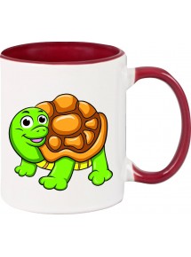Kindertasse Tasse, Schildkröte Turtle Tiere Tier Natur, Tasse Kaffee Tee, burgundy