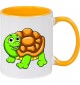Kindertasse Tasse, Schildkröte Turtle Tiere Tier Natur, Tasse Kaffee Tee, gelb