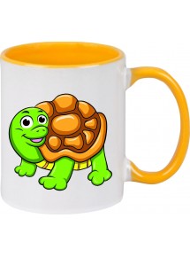 Kindertasse Tasse, Schildkröte Turtle Tiere Tier Natur, Tasse Kaffee Tee, gelb
