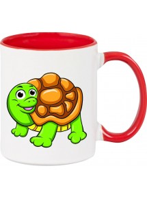 Kindertasse Tasse, Schildkröte Turtle Tiere Tier Natur, Tasse Kaffee Tee, rot