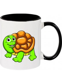 Kindertasse Tasse, Schildkröte Turtle Tiere Tier Natur, Tasse Kaffee Tee, schwarz