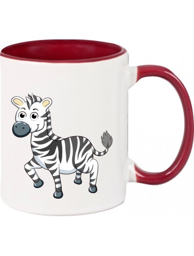 Kindertasse Tasse, Zebra Tiere Tier Natur, Tasse Kaffee Tee, burgundy