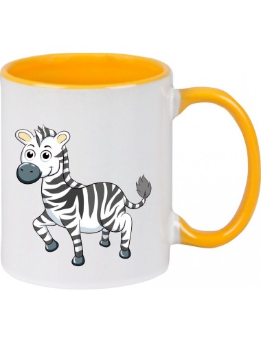 Kindertasse Tasse, Zebra Tiere Tier Natur, Tasse Kaffee Tee, gelb