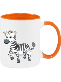 Kindertasse Tasse, Zebra Tiere Tier Natur, Tasse Kaffee Tee, orange