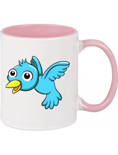 Kindertasse Tasse, Vogel Spatz Bird Tiere Tier Natur, Tasse Kaffee Tee, rosa
