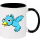 Kindertasse Tasse, Vogel Spatz Bird Tiere Tier Natur, Tasse Kaffee Tee, schwarz