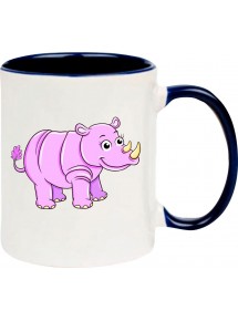 Kindertasse Tasse, Nashorn Rhino Tiere Tier Natur, Tasse Kaffee Tee, blau