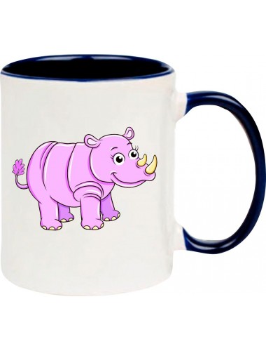 Kindertasse Tasse, Nashorn Rhino Tiere Tier Natur, Tasse Kaffee Tee, blau