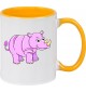 Kindertasse Tasse, Nashorn Rhino Tiere Tier Natur, Tasse Kaffee Tee, gelb