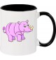 Kindertasse Tasse, Nashorn Rhino Tiere Tier Natur, Tasse Kaffee Tee, schwarz