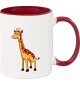 Kindertasse Tasse, Giraffe Tiere Tier Natur, Tasse Kaffee Tee, burgundy