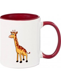 Kindertasse Tasse, Giraffe Tiere Tier Natur, Tasse Kaffee Tee, burgundy