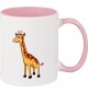 Kindertasse Tasse, Giraffe Tiere Tier Natur, Tasse Kaffee Tee, rosa