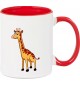 Kindertasse Tasse, Giraffe Tiere Tier Natur, Tasse Kaffee Tee, rot