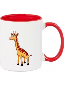 Kindertasse Tasse, Giraffe Tiere Tier Natur, Tasse Kaffee Tee, rot