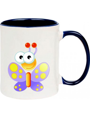 Kindertasse Tasse, Schmetterling Butterfly Tiere Tier Natur, Tasse Kaffee Tee, blau