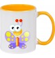 Kindertasse Tasse, Schmetterling Butterfly Tiere Tier Natur, Tasse Kaffee Tee, gelb