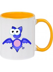 Kindertasse Tasse, Fledermaus Bat Tiere Tier Natur, Tasse Kaffee Tee, gelb
