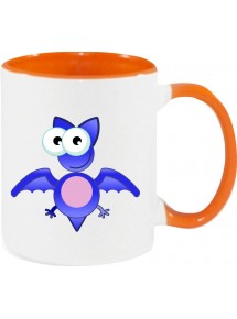 Kindertasse Tasse, Fledermaus Bat Tiere Tier Natur, Tasse Kaffee Tee, orange