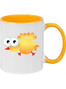 Kindertasse Tasse, Vogel Spatz Bird Tiere Tier Natur, Tasse Kaffee Tee, gelb