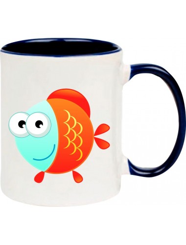 Kindertasse Tasse, Fisch Fish Tiere Tier Natur, Tasse Kaffee Tee, blau