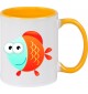 Kindertasse Tasse, Fisch Fish Tiere Tier Natur, Tasse Kaffee Tee, gelb