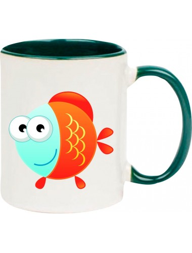 Kindertasse Tasse, Fisch Fish Tiere Tier Natur, Tasse Kaffee Tee, gruen
